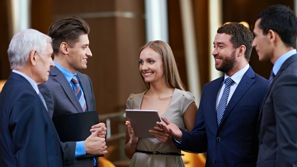 Kundengespräch auf einem Messestand